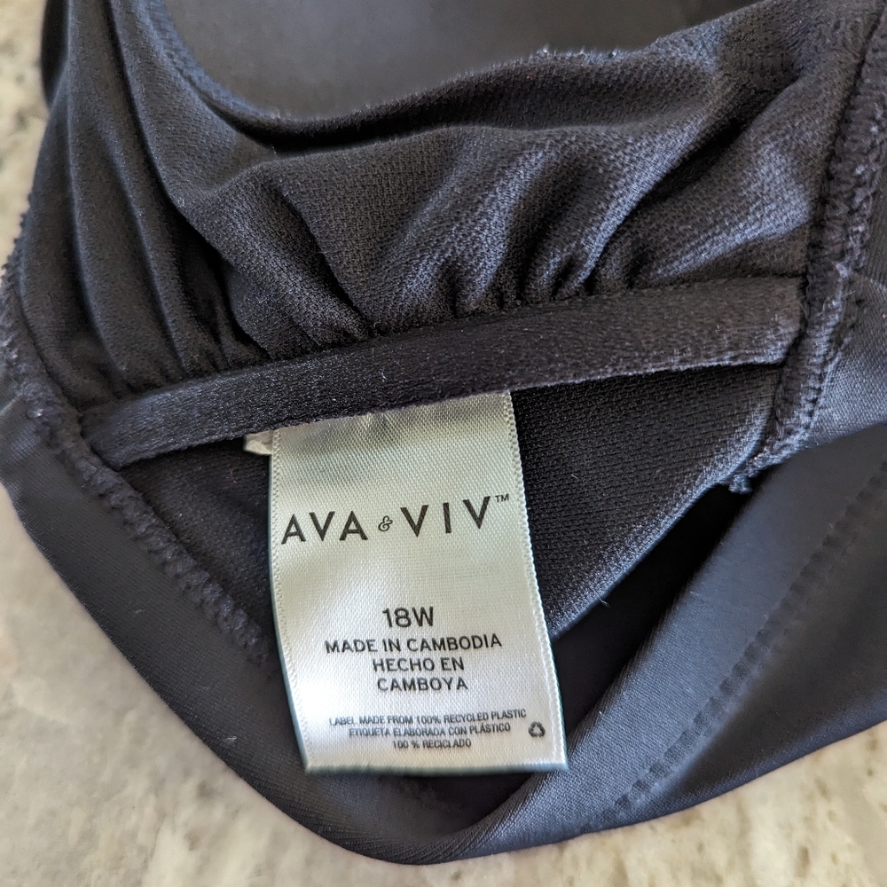 Ava & Viv size 18W Black swimsuit with side lace up